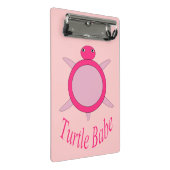 Niedlich Pink Turtle Babe Mini Zwischenablage Klemmbrett (Schrägansicht)