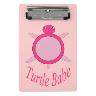 Niedlich Pink Turtle Babe Mini Zwischenablage Klemmbrett