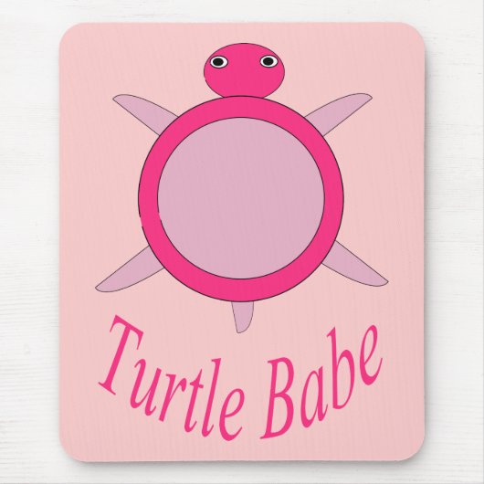 Niedlich Pink Turtle Babe Mousepad (Vorne)