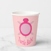 Niedlich Pink Turtle Babe Pappbecher (Rückseite)