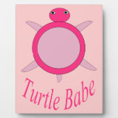 Niedlich Pink Turtle Babe Plaque Fotoplatte (Vorderseite)