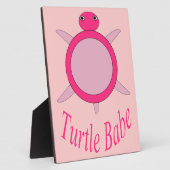Niedlich Pink Turtle Babe Plaque Fotoplatte (Seite)