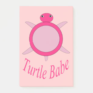 Niedlich Pink Turtle Babe Post it notes Pad Post-it Klebezettel