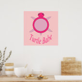 Niedlich Pink Turtle Babe Poster (Küche)