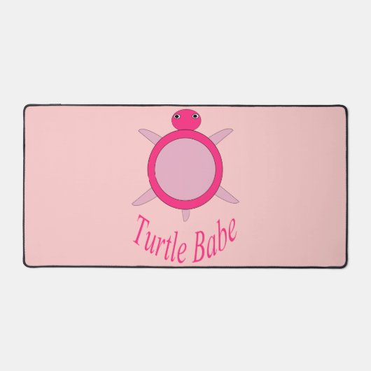 Niedlich Pink Turtle Babe Schreibtischunterlage (Vorderseite)
