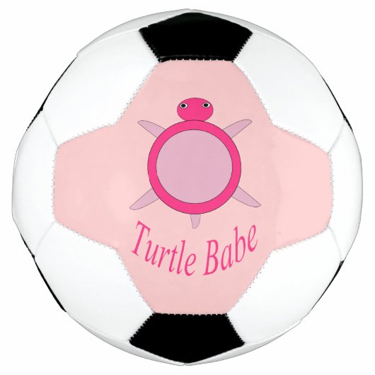 Niedlich Pink Turtle Babe Soccer Ball (Vorderseite)