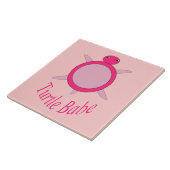 Niedlich Pink Turtle Babe Tile Fliese (Seite)