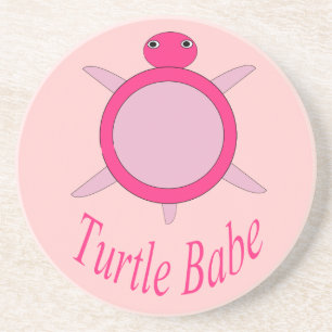 Niedlich Pink Turtle Babe Untersetzer