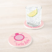 Niedlich Pink Turtle Babe Untersetzer (Seite)