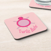 Niedlich Pink Turtle Babe Untersetzer (Linke Seite)