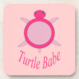 Niedlich Pink Turtle Babe Untersetzer