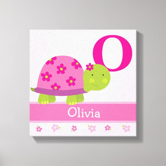 Niedlich Pink Turtle Children's Room Leinwand Druc (Vorderseite)