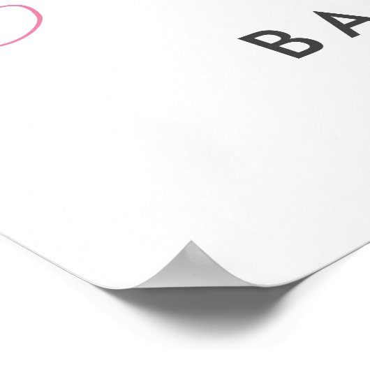 Niedlich Pink Tutu Ballerina Babydusche Begrüßungs Poster (Ecke)