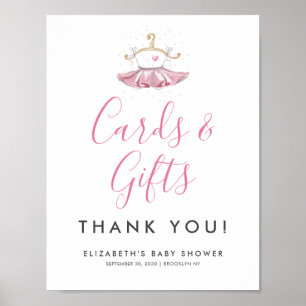 Niedlich Pink Tutu Ballerina Kinderduschkarten Ges Poster