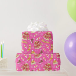 Niedlich Pink Ugge Weihnachts-Sweater-Wetter Geschenkpapier