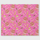 Niedlich Pink Ugge Weihnachts-Sweater-Wetter Geschenkpapier (Flach)