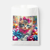 Niedlich Pink und Blue Kitten Girl's Geburtstag Geschenktütchen (Vorderseite)