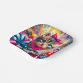 Niedlich Pink und Blue Kitten Girl's Geburtstag Pappteller (Gewinkelt)