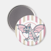 Niedlich Pink und Gray Dragon Dinosaurier Magnet (Vorderseite/Rückseite)