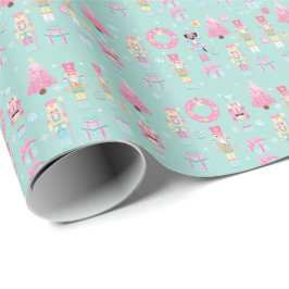 Niedlich Pink und Minzgrün Weihnachtscreme Geschenkpapier