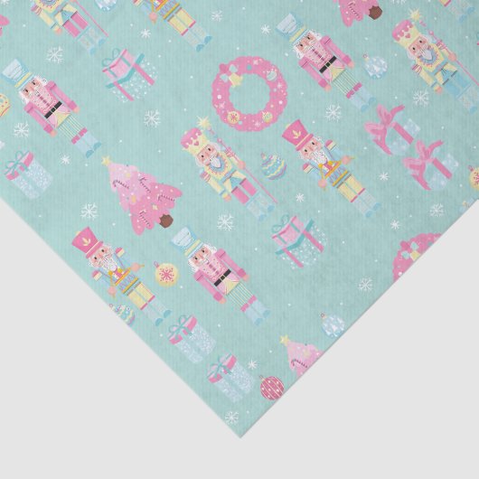 Niedlich Pink und Minzgrün Weihnachtscreme Seidenpapier (Ausschnitt)