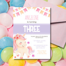 Niedlich Pink Unicorn Girl Geburtstag