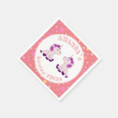 Niedlich Pink Unicorn Girls Twins Baby Dusche Part Serviette (Ecke)