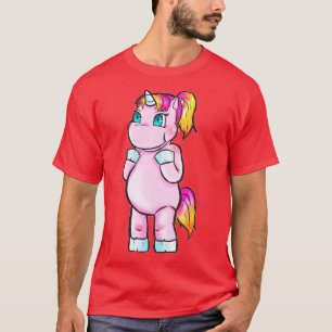 Niedlich Pink Unicorn Girly Rainbow Mane Gift Idee T-Shirt