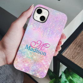 Niedlich Pink Unicorn Glitzer Kristall Tropfen Mon Case-Mate iPhone 14 Hülle