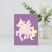 Niedlich Pink Unicorn Pegasus (Unipeg) Postkarte (Stehend Vorderseite)