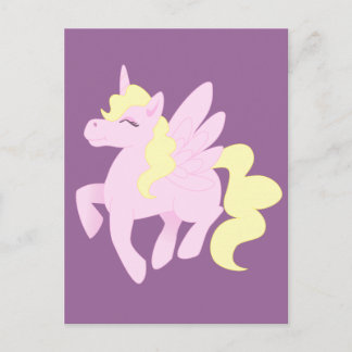 Niedlich Pink Unicorn Pegasus (Unipeg) Postkarte