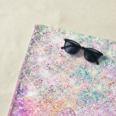 Niedlich Pink Unicorn Rainbow Glitzer Tropfen Mono Strandtuch (Beispiel)