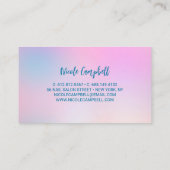 Niedlich Pink Unicorn Rainbow Glitzer Tropfen Visitenkarte (Rückseite)