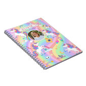 Niedlich Pink Unicorn Rainbow Individuelle Name Fo Notizblock (Rechte Seite)