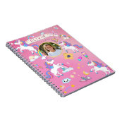 Niedlich Pink Unicorn Rainbow Individuelle Name Fo Notizblock (Rechte Seite)