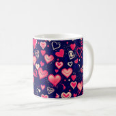 Niedlich Pink Valentine Hearts Kaffeetasse (VorderseiteRechts)
