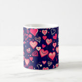 Niedlich Pink Valentine Hearts Kaffeetasse (Mittel)