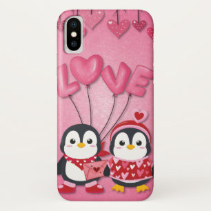 Niedlich Pink Valentine's Day Love Bird Pinguine Case-Mate iPhone Hülle