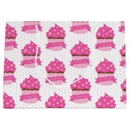 NIEDLICH PINK VALENTINSTAG CUPCAKES GROßE GESCHENKTÜTE