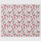 Niedlich Pink Venus Flytrap auf Ihrer Liebe stecke Geschenkpapier (Flach)