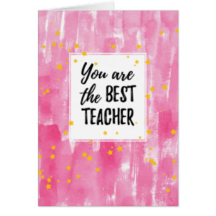 Niedlich Pink Watercolor Beste Teacher-Bewertung