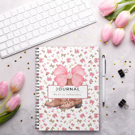 Niedlich Pink Watercolor Bows Cowgirl Boots Journa Notizblock