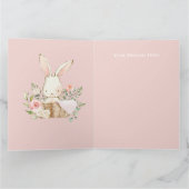 Niedlich Pink Watercolor Bunny Baby Dusche Danke, Dankeskarte (Innenseite)