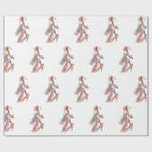 Niedlich Pink Watercolor Diva Glam Stilettos Geschenkpapier (Flach)