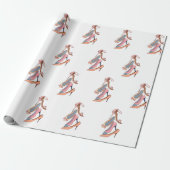 Niedlich Pink Watercolor Diva Glam Stilettos Geschenkpapier (Ungerollt)