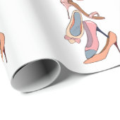 Niedlich Pink Watercolor Diva Glam Stilettos Geschenkpapier (Rolleneckpunkt)