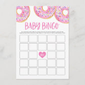 Niedlich Pink Watercolor Donuts Kinderdusche Bingo Begleitkarte (Vorderseite)