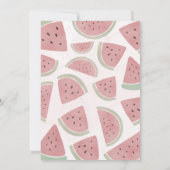 Niedlich Pink Watercolor Eins in einem Melone Erst Einladung (Rückseite)