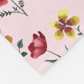 Niedlich Pink Watercolor Floral Girl Kinderzimmer Fleecedecke (Ecke)