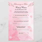 Niedlich Pink Watercolor Girly Baby Dusche Tipps (Vorderseite)